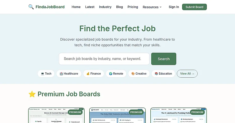 Screenshot of FindaJobBoard