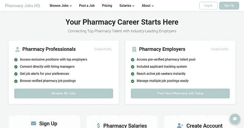 Screenshot of PharmacyJobsHQ